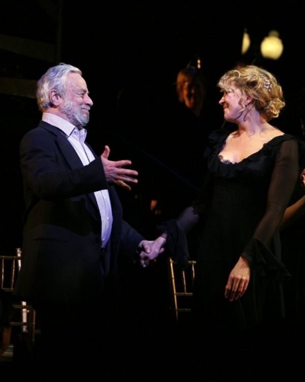 Stephen Sondheim & Natasha Richardson during the Curtain Call for the Roundabout Thea Photo