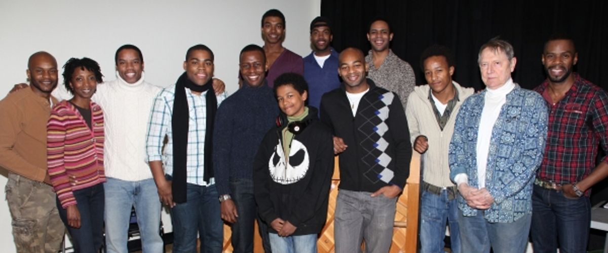 Back row, ChristIan White, Julius Thomas III, Derrick Cobey. Front row, Forrest McClendon, Sharon Washington, Rodney Hicks, Sean Bradford, Josh Breckenridge, Cody Ryan Wise, Brandon Victor Dixon, KendRick Jones, John Cullum, and Colman Domingo at 
