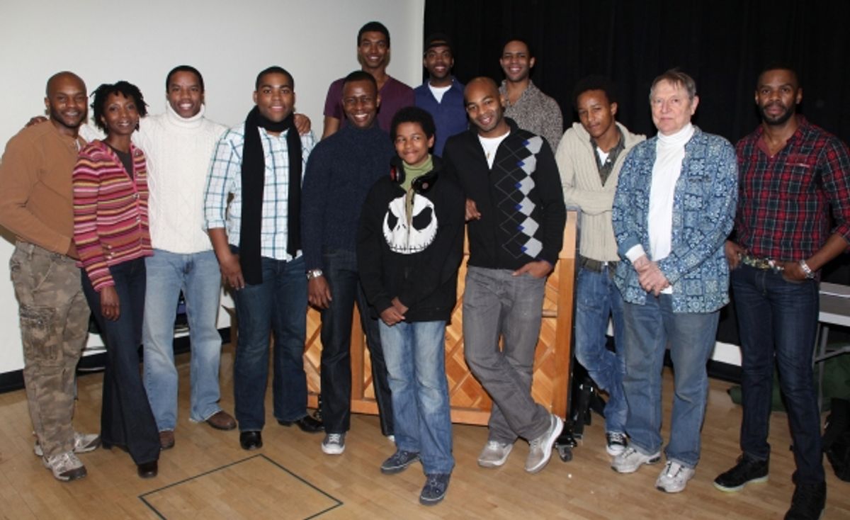 Back row, ChristIan White, Julius Thomas III, Derrick Cobey. Front row, Forrest McClendon, Sharon Washington, Rodney Hicks, Sean Bradford, Josh Breckenridge, Cody Ryan Wise, Brandon Victor Dixon, KendRick Jones, John Cullum, and Colman Domingo at 
