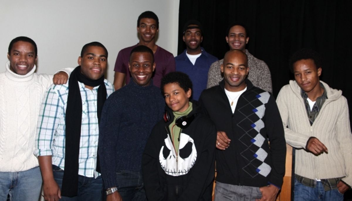 Back row: ChristIan White, Julius Thomas III, Derrick Cobey. Front row: Rodney Hicks, Sean Bradford, Josh Breckenridge, Cody Ryan Wise, Brandon Victor Dixon, and KendRick Jones at 