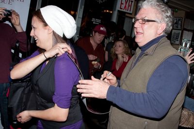 Dan Manning with "Hockadoo" contest winner Alison M. Friedman
 Photo