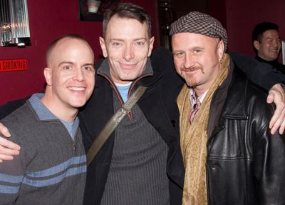Jeffrey Kuhn, Arnie Burton and original cast member Cliff Saunders
 Photo