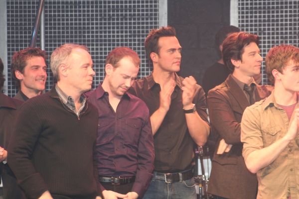 Kevin Kern, Marc Kessler, Tyler Maynard, Cheyenne Jackson and Andy Karl Photo