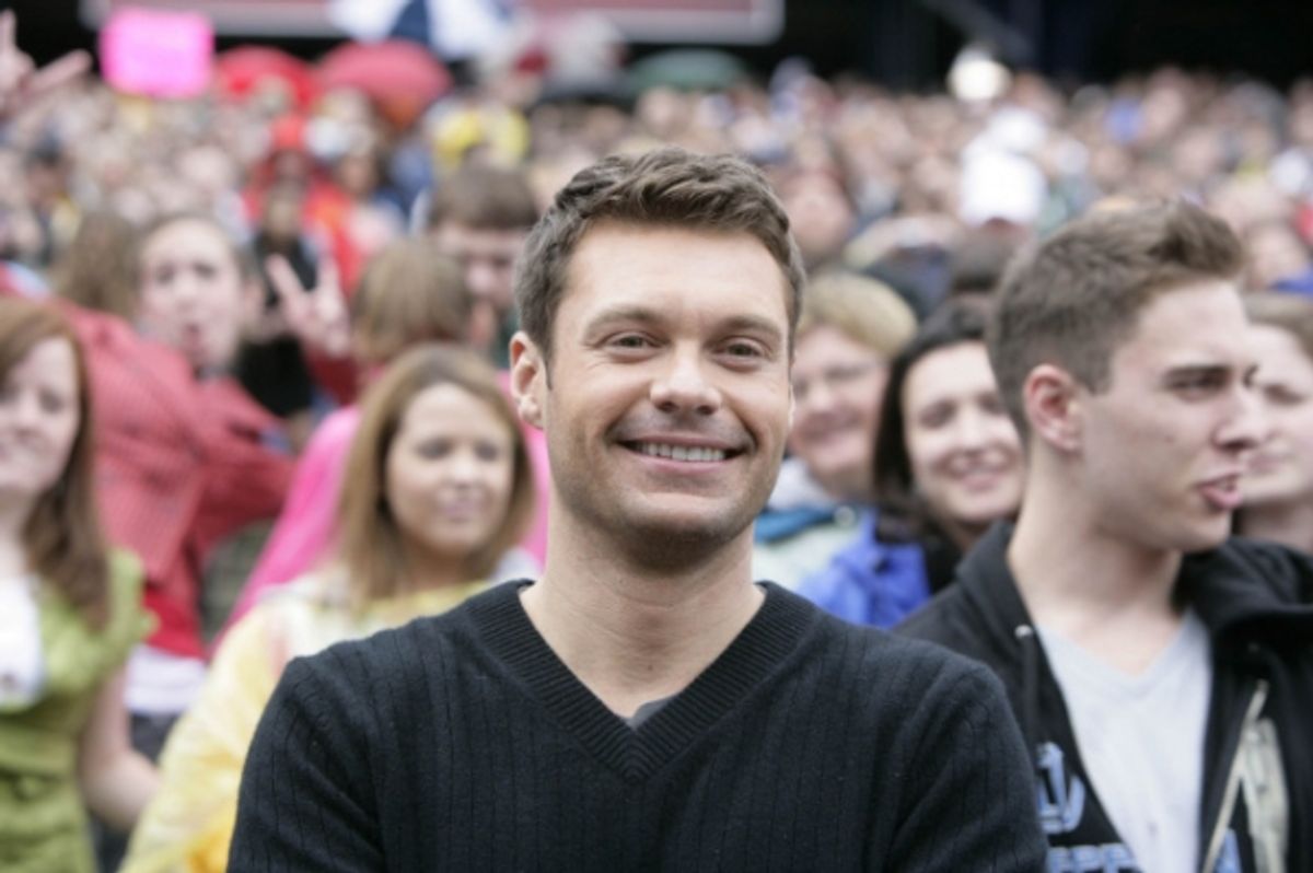 Ryan Seacrest welcomes Boston auditioners as they arrive for their chance to become the next AMERICAN IDOL at 