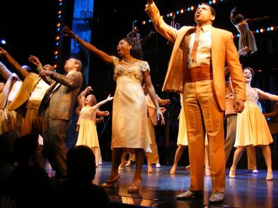 J. Bernard Calloway, James Monroe Iglehart, Chad Kimball, Montego Glover, and Derrick Photo