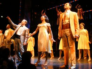 Chad Kimball, Montego Glover, and Derrick Baskin Photo