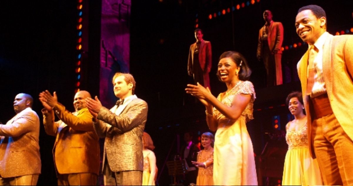 J. Bernard Calloway, James Monroe Iglehart, Chad Kimball, Montego Glover, and Derrick Baskin at 