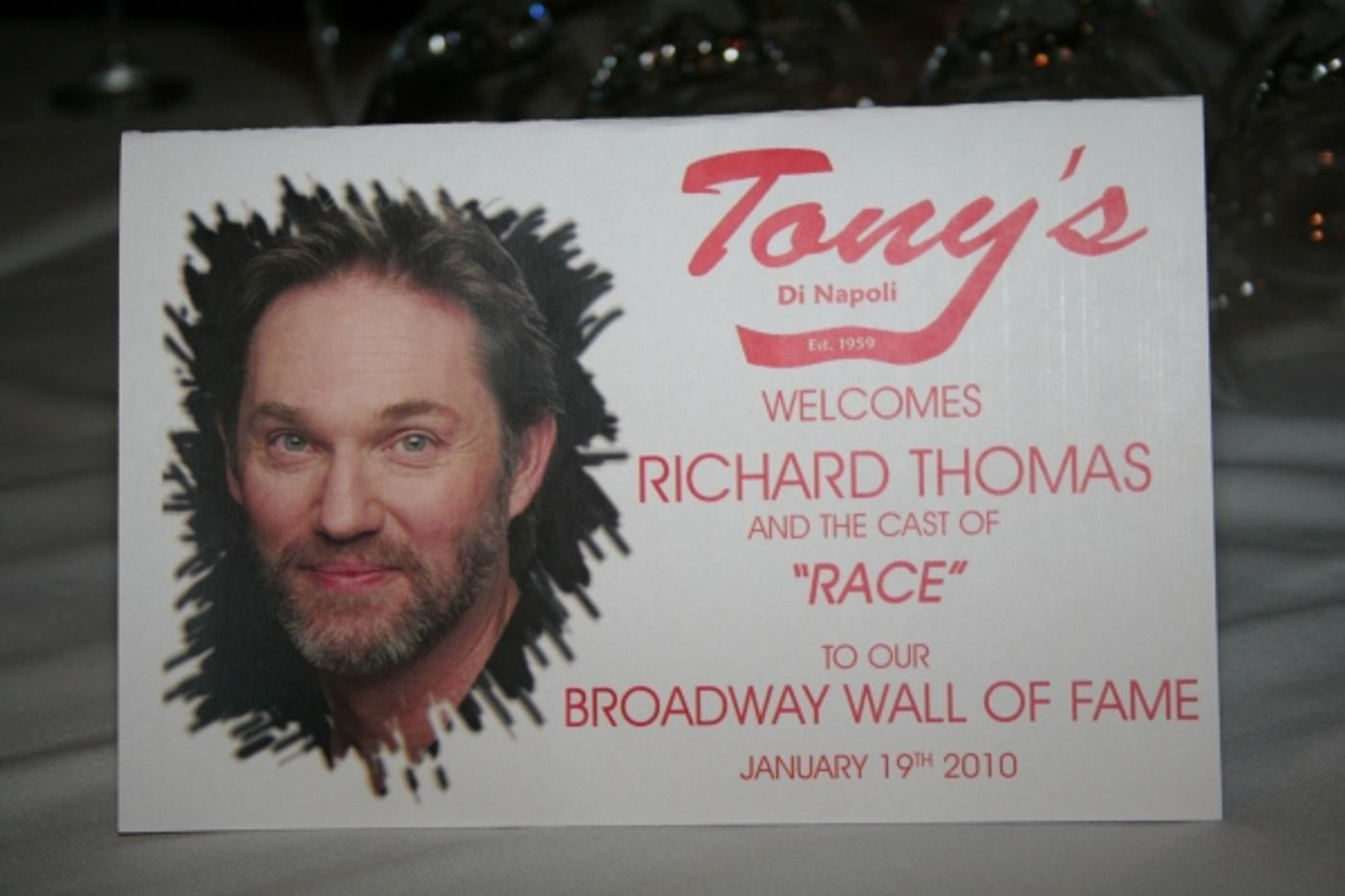 Photo Coverage: Richard Thomas Joins Broadway Wall of Fame at Tony's di Napoli Photo Coverage: Richard Thomas Joins Broadway Wall of Fame at Tony's di Napoli Image