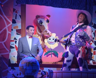 l to r: Ã‚Â Pee-wee Herman (Paul Reubens), Ginger, Flowers, Cowboy Curtis (Phil  Photo