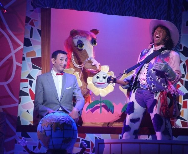 l to r: Ã‚Â Pee-wee Herman (Paul Reubens), Ginger, Flowers, Cowboy Curtis (Phil  Photo