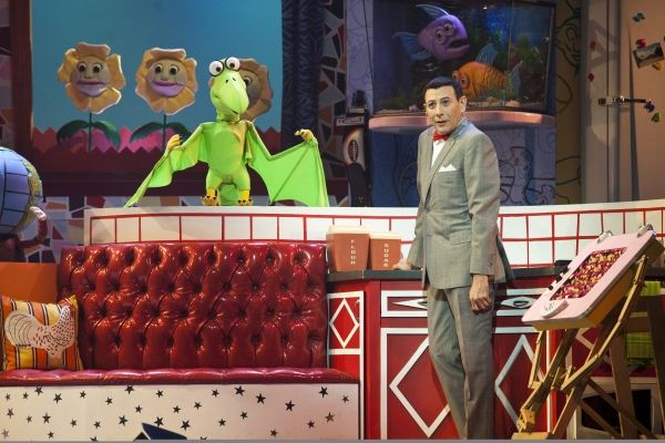 l to r: Ã‚Â Flowers, Pterri, Fish, Pee-wee Herman (Paul Reubens), Magic Screen  Photo