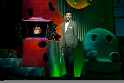 l to r: Jambi, Pee-wee Herman (Paul Reubens), Chairry  Photo