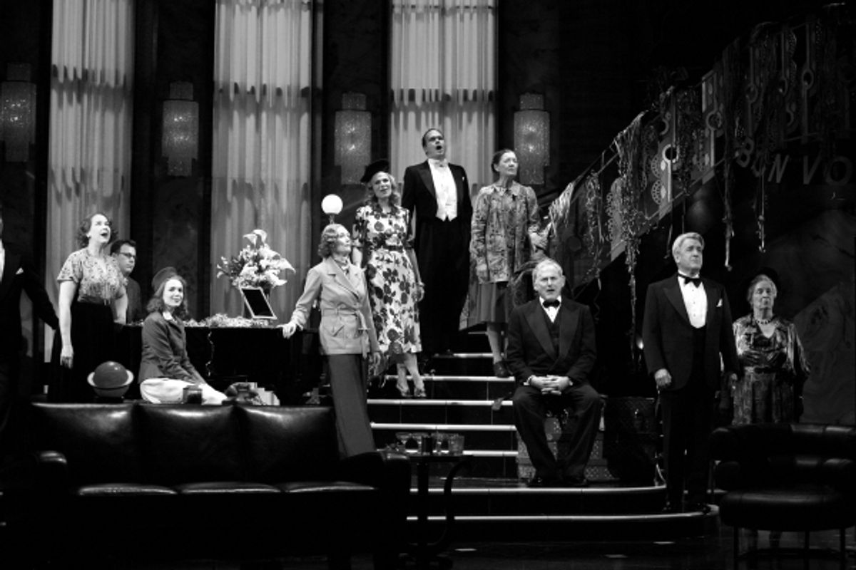 Victor Garber with ensemble cast members: Harriet Harris, Brooks Ashmanskas, Holley Fain, Lisa Banes, Pamela Jane Gray, James Joseph O'Neil, Nancy Carroll, Richard Poe & Alice Duffy
 at 