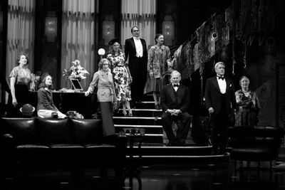 Victor Garber with ensemble cast members: Harriet Harris, Brooks Ashmanskas, Holley F Photo