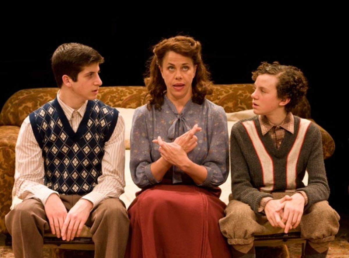 Steven Kaplan as Jay, Jennifer Regan as Bella and Austyn Myers as Arty at 