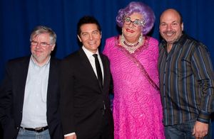 Christopher Durang, Michael Feinstein, Dame Edna, and Casey Nicholaw @ BroadwayWorld Christopher Durang, Michael Feinstein, Dame Edna, and Casey Nicholaw Photo