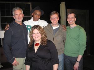 Gerald McCullouch, actor Bjorn DuPaty, Producer Samantha Desz, Playwright/actor Dan Via and Director David Hilder @ BroadwayWorld Gerald McCullouch, actor Bjorn DuPaty, Producer Samantha Desz, Playwright/actor Dan V Photo