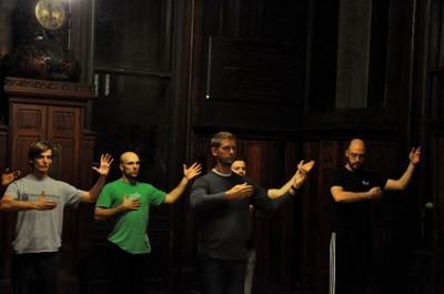 John McGinty (Pierre), Khris Lewin (Roland), Donnie Mather (Michel), Kyle Knauf (Jean Photo