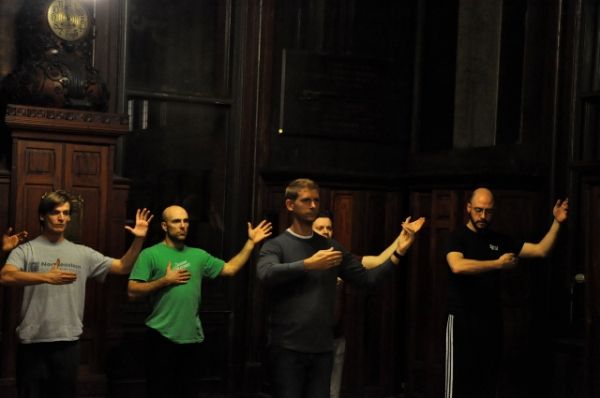 John McGinty (Pierre), Khris Lewin (Roland), Donnie Mather (Michel), Kyle Knauf (Jean Photo