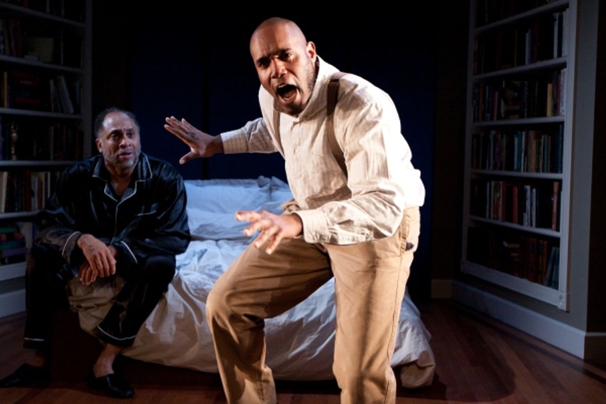 Johnnie Hobbs, Jr. as Lewis and Kes Khemnu as Simon/Rex/Jesse in Arden Theatre CompanyÃ¢â‚¬â„¢s production of Blue Door. at 