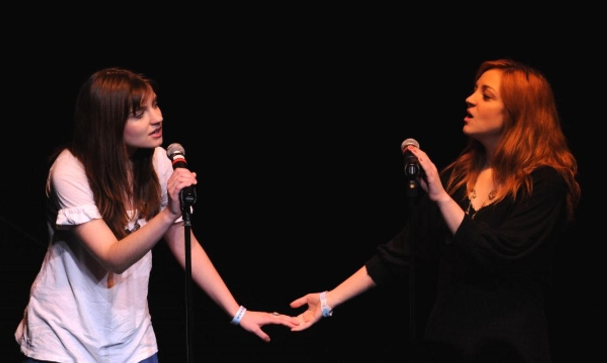 Bridey Elliott and Abby Elliott at 