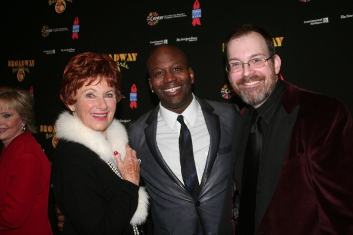Marion Ross, Tituss Burgess and Wayne Barker (Musical Director) at 