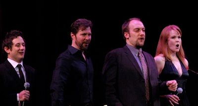 Christopher Fitzgerald, Ron Bohmer, Alexander Gemignani and Kate Baldwin Photo