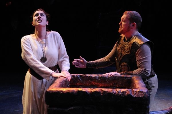 Ashley Logan (Antigone) and Clayton Hilley (Haimon) Photo