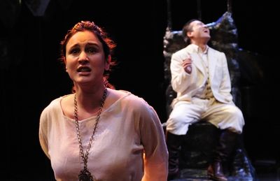 Ashley Logan (Antigone) and Taesung Kim (Creon)
 Photo