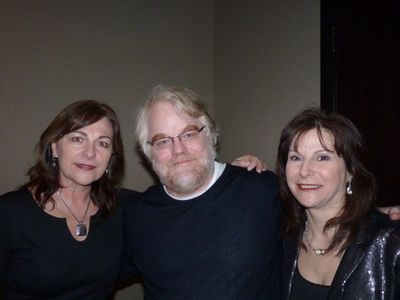 Eva Losacco (left) and friend Karen Mardjetko (right) toast director Philip Seymour H Photo