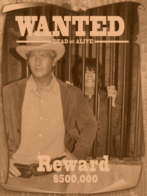 JoAnne Worley is Wanted Dead or Alive by Paul Newman (Wax Figure) Photo