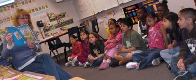 Tina Walsh and students from John Tartan Elementary School in Las Vegas Photo