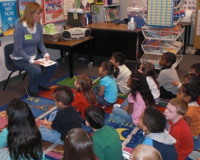 Tina Walsh and students from John Tartan Elementary School in Las Vegas Photo