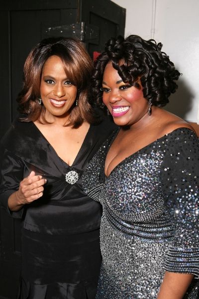 Original Dreamgirl Jennifer Holliday (L) poses with current Dreamgirl counterpart Moy Photo