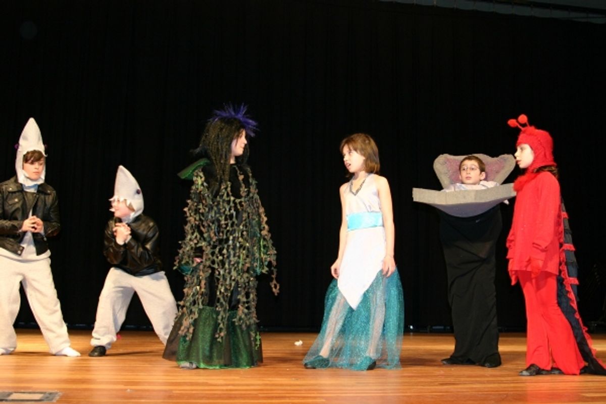 Price Theodore (Daniel Fullerton, Mansfield), Anemone  (Erin Fitzgerald, Westwood), Clem Clam (Ethan Gekow, Sharon) and Laura Lobster (Samantha Eddy, Mansfield) at 