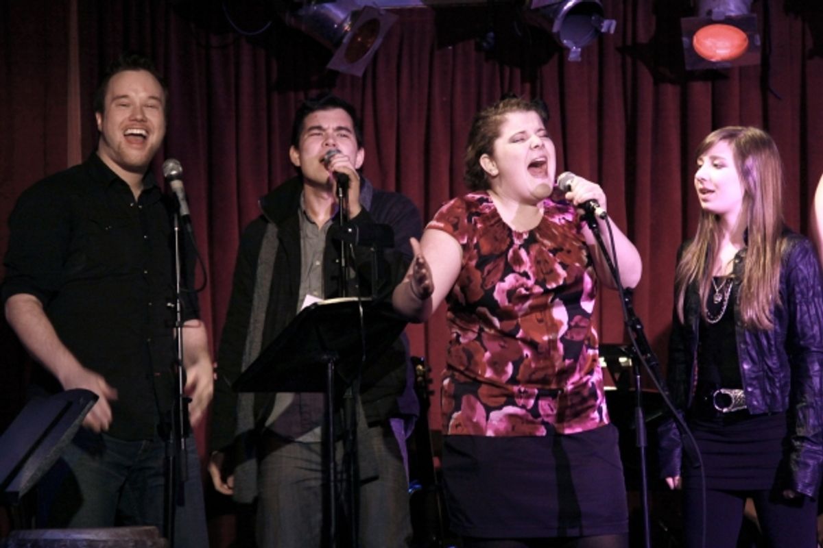 BDF alum Ryann Redmond singing 'House of Love' with Atlanta's Josh Rhett Noble & Wes Jetton and Minneapolis' Samantha Wynn. at 