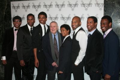 The Vineyard Theatre cast of The Scottsboro Boys with John Kander: Derrick Cobey, Col Photo