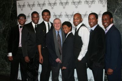 The Vineyard Theatre cast of The Scottsboro Boys with John Kander: Derrick Cobey, Col Photo