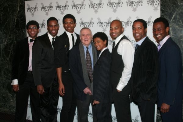 The Vineyard Theatre cast of The Scottsboro Boys with John Kander: Derrick Cobey, Col Photo