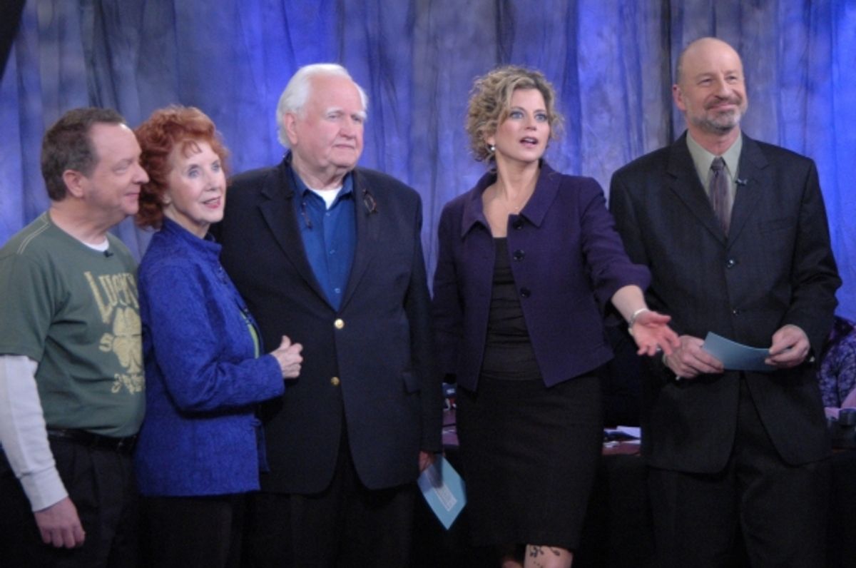 Paul O'Keefe, Carmel Quinn, Malachy McCourt, Laura Savini and David Rubinsohn both of WLIW at 