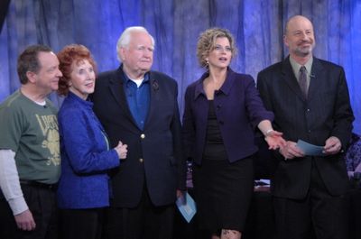 Paul O'Keefe, Carmel Quinn, Malachy McCourt, Laura Savini and David Rubinsohn both of Photo