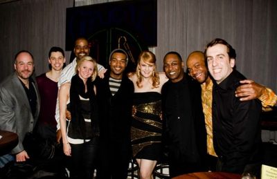 Kate Baldwin, surrounded by cast members from Finian's Rainbow Photo