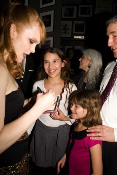 Kate Baldwin greeting some young fans Photo