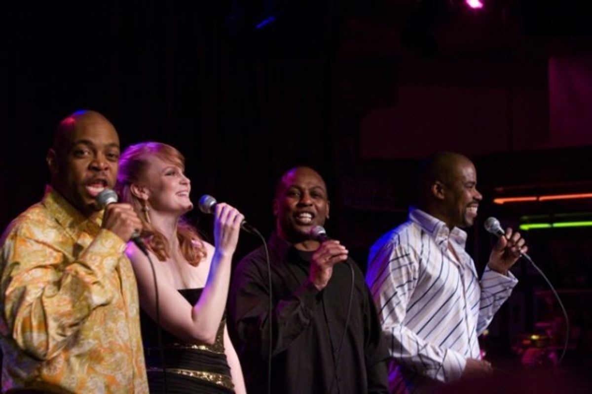 Kate Baldwin with 'The Rhythm of Life' Singers,  Devin Richards, James Stovall and Bernard Dotson at 