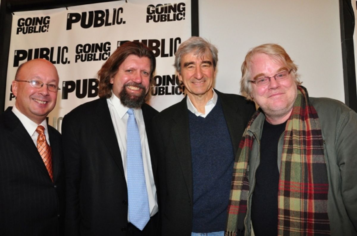 Andrew D. Hamingson, Oskar Eustis, Sam Waterston, Philip Seymour Hoffman at 