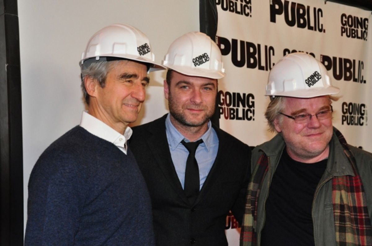 Sam Waterston, Liev Schreiber, Philip Seymour Hoffman at 