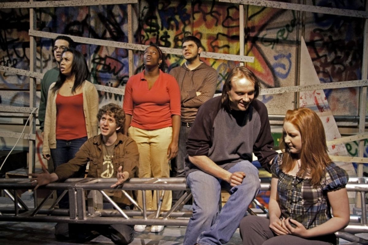 Carl Rogers, Theodocia Rovira, T.J. Walton, Taylor Pickett-Stokes and Mike Skerianz; (foreground) David Walter and Mandee Leigh at 