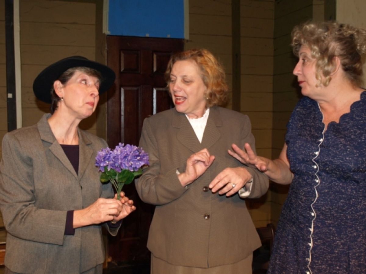 Anne Hull (Laurel) as Miss Marple,  Phyllis Kay (Columbia) as Bunny and Maureen Rogers (Laurel) as Miss Blacklock at 