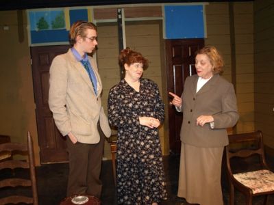 Jeffrey Gangwisch (Laurel) as Edmund Swettenham, Kathy Cox (Columbia) as Mrs. Swetten Photo