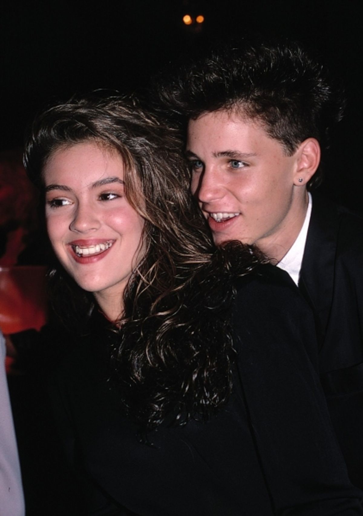 Corey Haim and Alyssa Milano in Los Angeles, 1988 at 